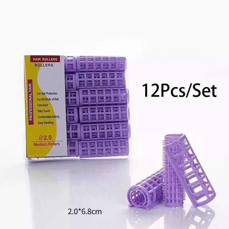Pack of 6 Large Self-Grip Hair Rollers – Easy DIY Curlers for Straight Hair - Get deals pk