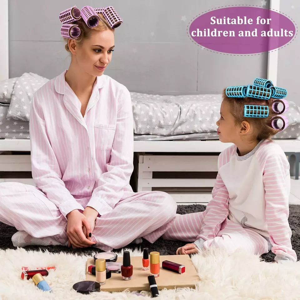 Pack of 6 Large Self-Grip Hair Rollers – Easy DIY Curlers for Straight Hair - Get deals pk