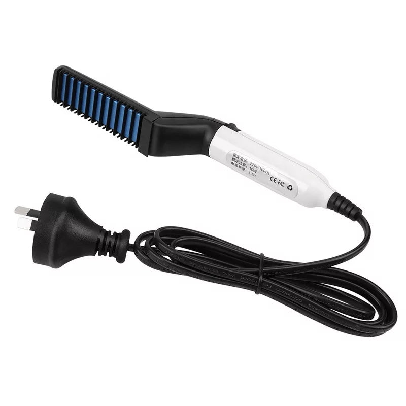 Hair & Beard Straightener Modeling Comb – Quick Heat Styling Brush for Men - Get deals pk