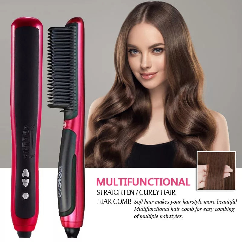 Professional Ceramic Electric Fast Hair Straightening Brush - Get deals pk