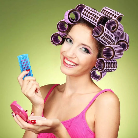 Pack of 6 Large Self-Grip Hair Rollers – Easy DIY Curlers for Straight Hair -  Get deals pk