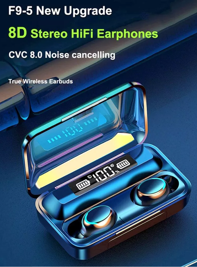 Original F9 Wireless Earbuds with ENC – Crystal Clear Calls & Deep Bass - Get deals pk