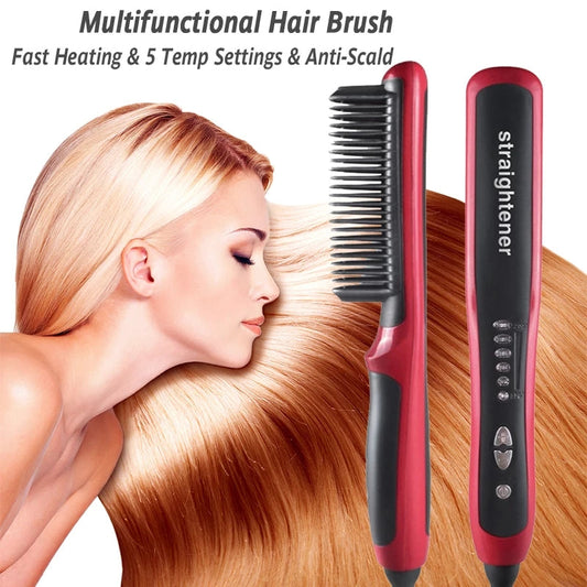 Professional Ceramic Electric Fast Hair Straightening Brush - Get deals pk