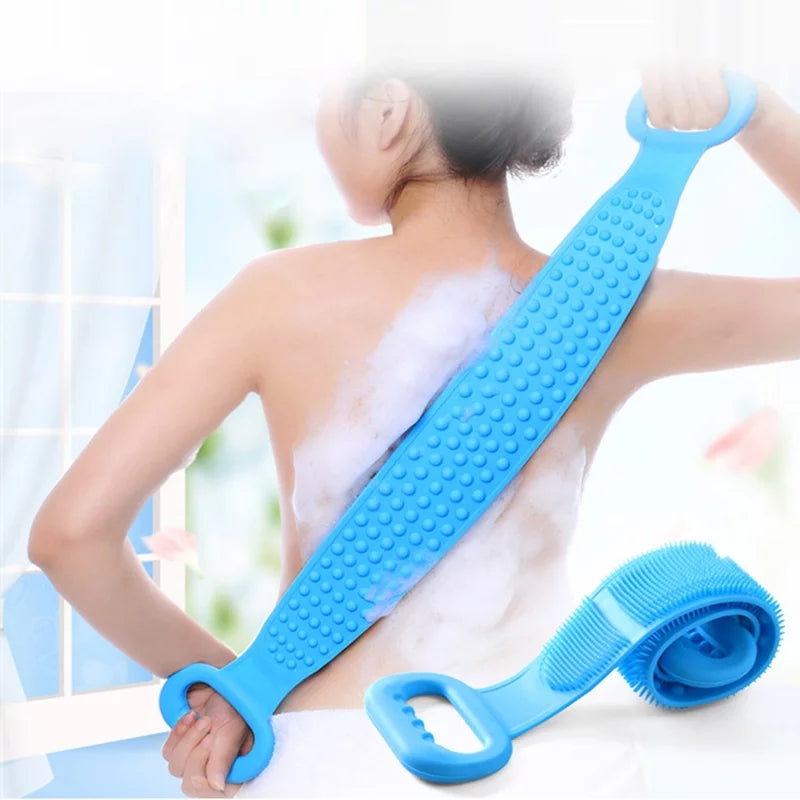 Silicone Back Scrubber – Dual-Sided Exfoliating Strap for Shower & Bath -  Get deals pk