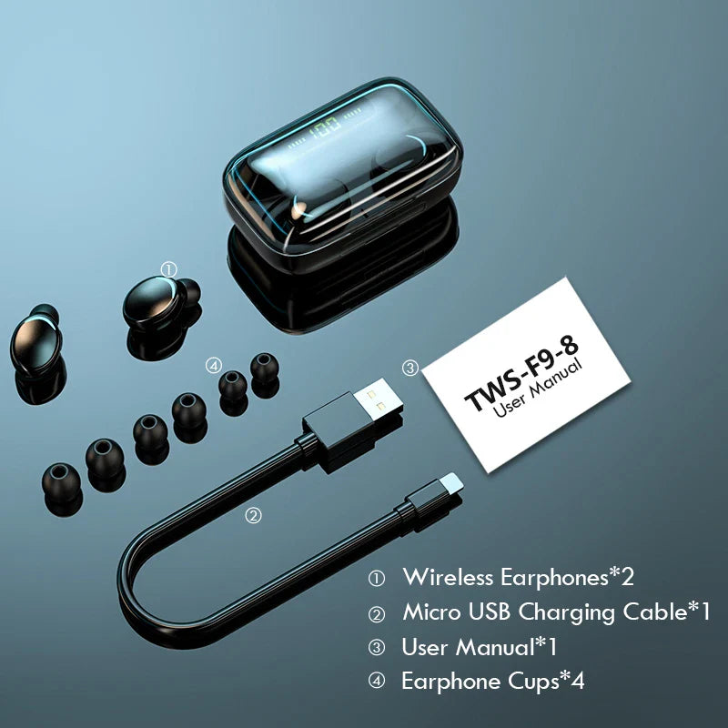 Original F9 Wireless Earbuds with ENC – Crystal Clear Calls & Deep Bass - Get deals pk