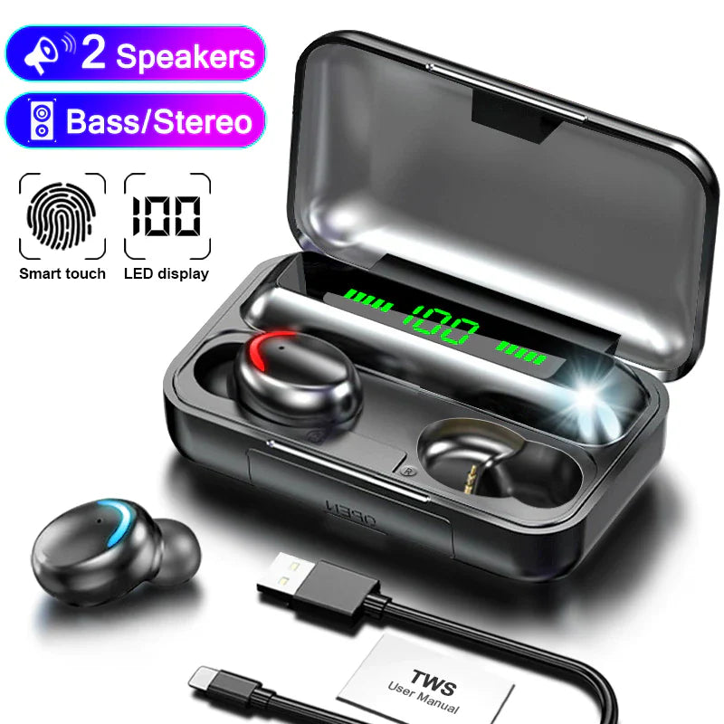 Original F9 Wireless Earbuds with ENC – Crystal Clear Calls & Deep Bass - Get deals pk