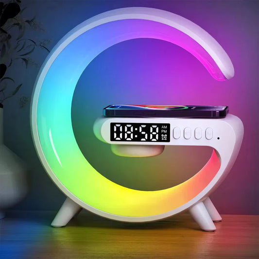 Mini G Type Wireless Charging Alarm Clock & Lamp -  Get deals pk