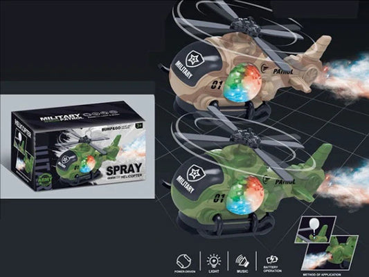 Military Spray Helicopter With Light & Music -  Get deals pk
