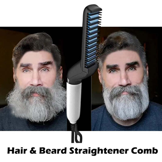 Hair & Beard Straightener Modeling Comb – Quick Heat Styling Brush for Men -  Get deals pk