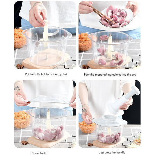 Manual Hand Push Chopper | 1.5 L -  Get deals pk