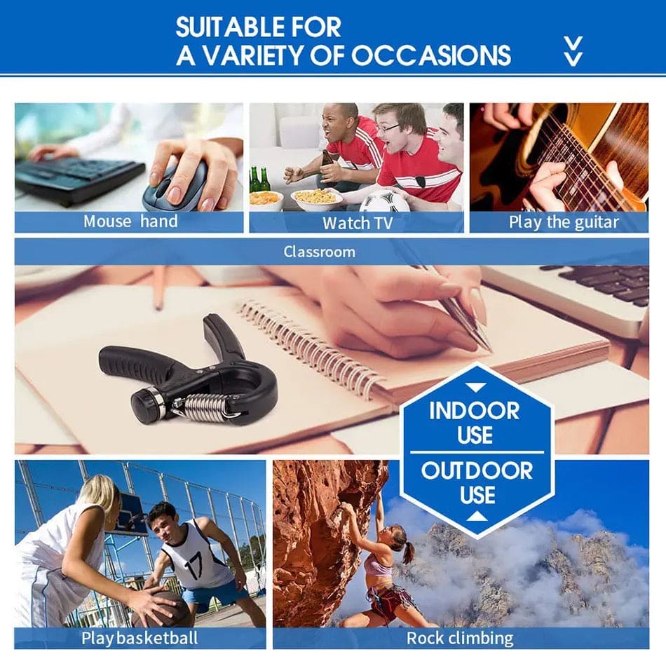 Adjustable Hand Gripper Strengthener – R-Type Spring Grip, Wrist & Forearm Exerciser for Muscle Building, Rehab & Fitness Training -  Get deals pk