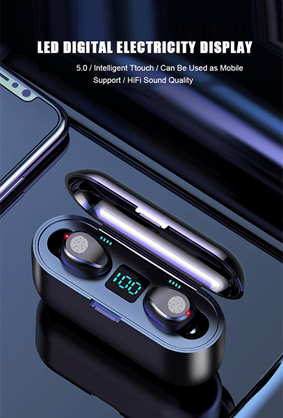 Mini Wireless Earbuds(F9 With 2000mAh Charging Case) -  Get deals pk