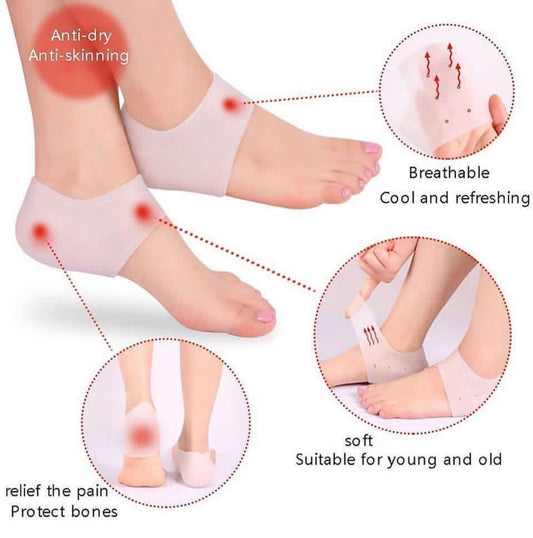 Silicone Gel Moisturising Insoles, Anti cracking Heel Protector, Pain Relief Heel Shoe Accessories, Unisex Orthopedic Arch Support Heel Cushion -  Get deals pk
