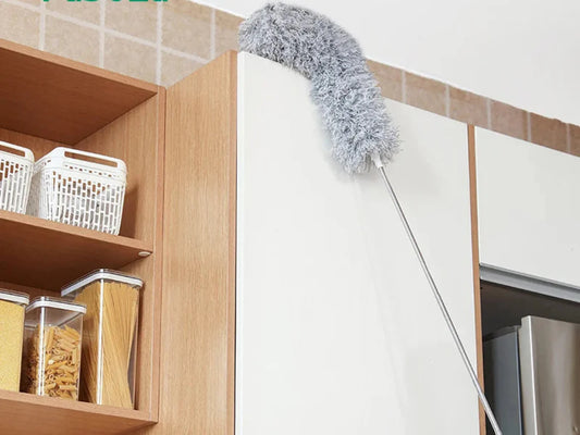 2.8m Microfiber Duster with Telescopic Stainless Steel Pole – Ceiling, Fan & Furniture Cleaning Tool -  Get deals pk