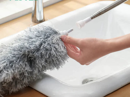 2.8m Microfiber Duster with Telescopic Stainless Steel Pole – Ceiling, Fan & Furniture Cleaning Tool -  Get deals pk