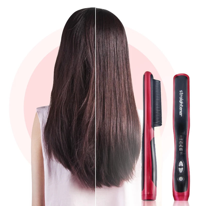 Professional Ceramic Electric Fast Hair Straightening Brush -  Get deals pk