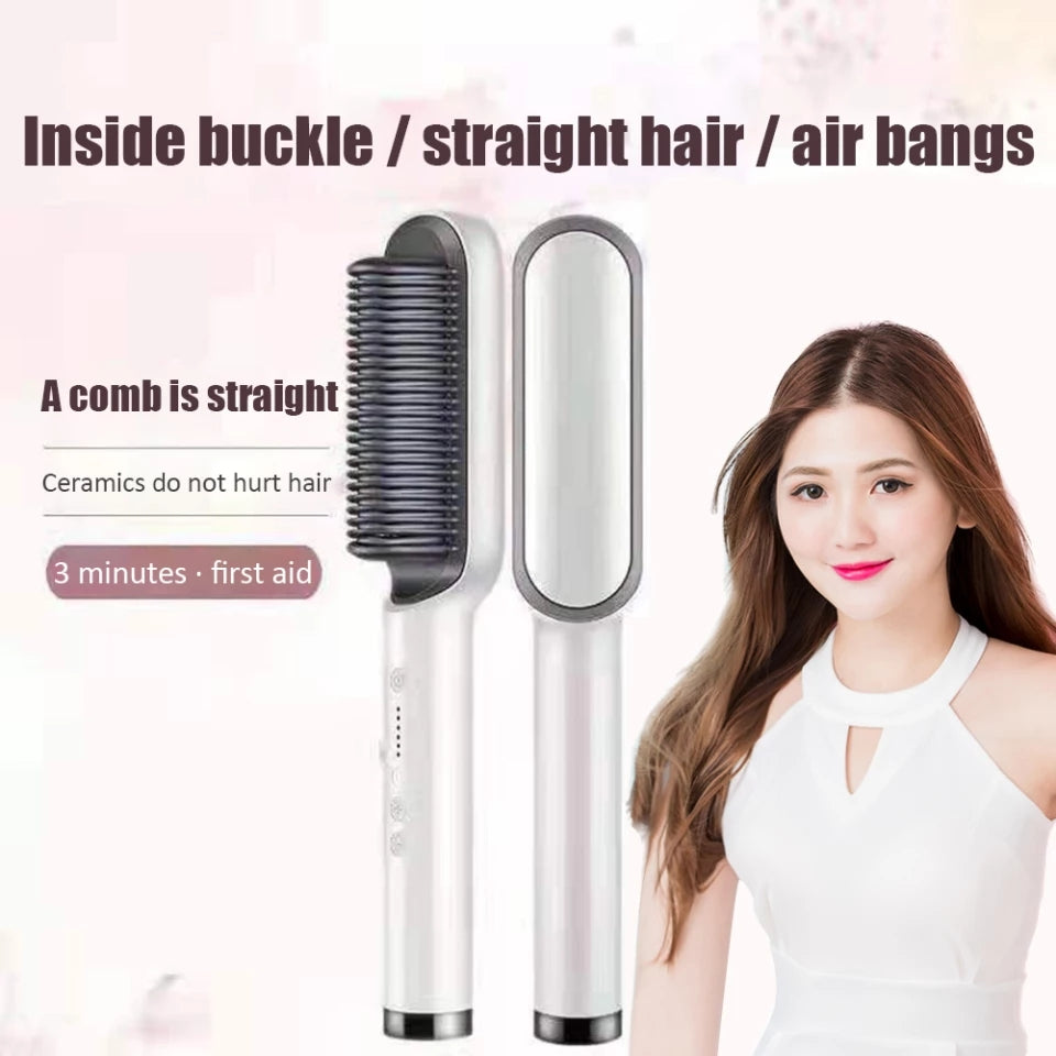 Hair Straightener Comb – Fast Ceramic Heating Ionic Straightening Brush -  Get deals pk
