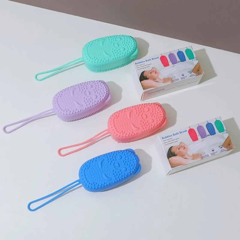 Silicone Bath Scrubber with Built-in Soap – Gentle Cleaning & Massage Brush -  Get deals pk