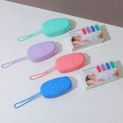 Silicone Bath Scrubber with Built-in Soap – Gentle Cleaning & Massage Brush -  Get deals pk