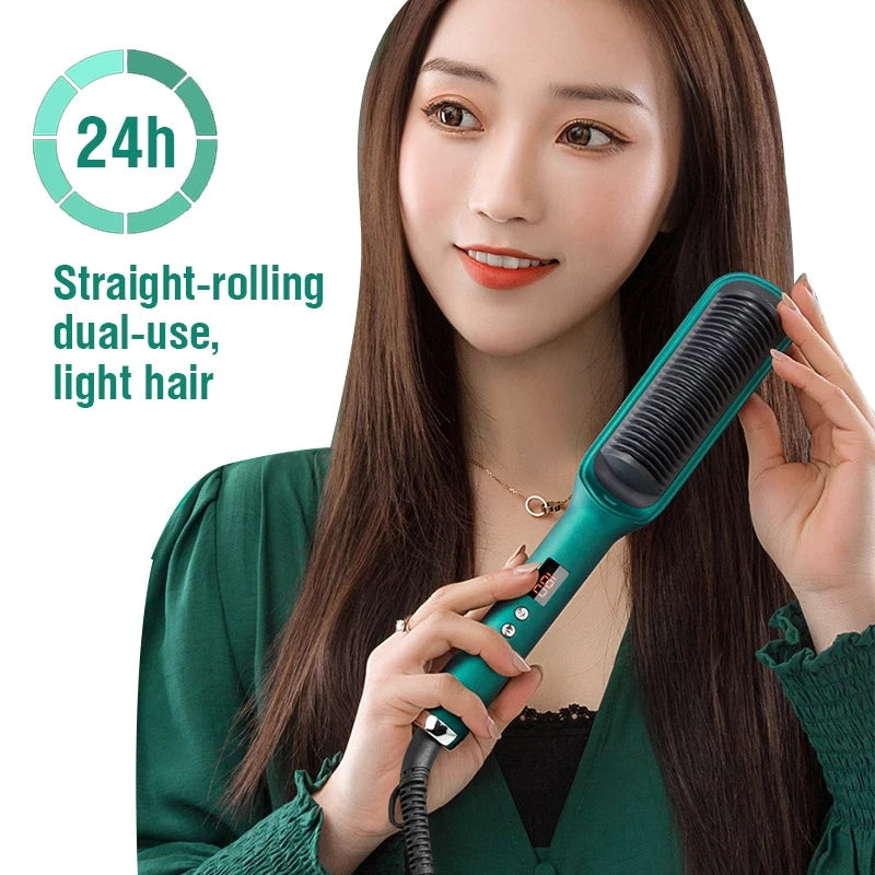 Hair Straightener Comb – Fast Ceramic Heating Ionic Straightening Brush -  Get deals pk