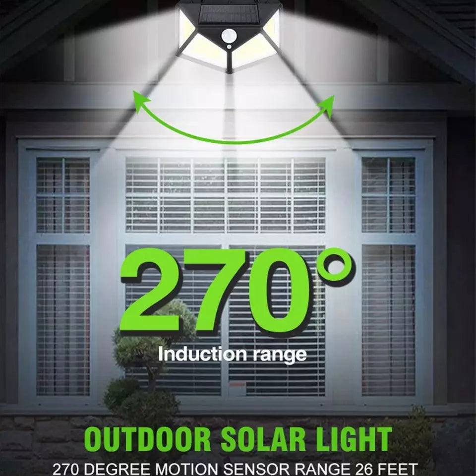 100 LED Solar Outdoor Light – 3 Modes Motion Sensor Spotlight -  Get deals pk