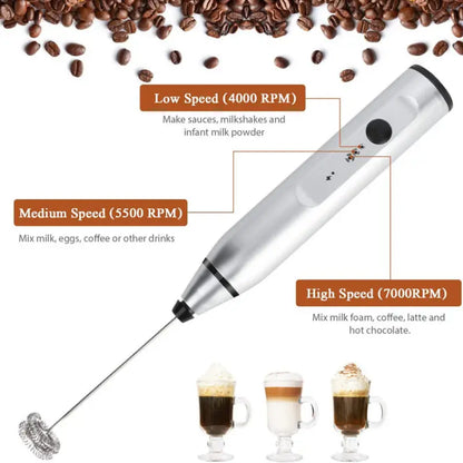 Electric Milk Frother Portable Egg Beater/Coffee Beater USB Rechargeable Handheld Coffee Blender Milk Shaker Mixer Foamer Food Blender -  Get deals pk
