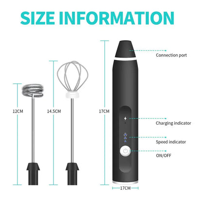 Electric Milk Frother Portable Egg Beater/Coffee Beater USB Rechargeable Handheld Coffee Blender Milk Shaker Mixer Foamer Food Blender -  Get deals pk