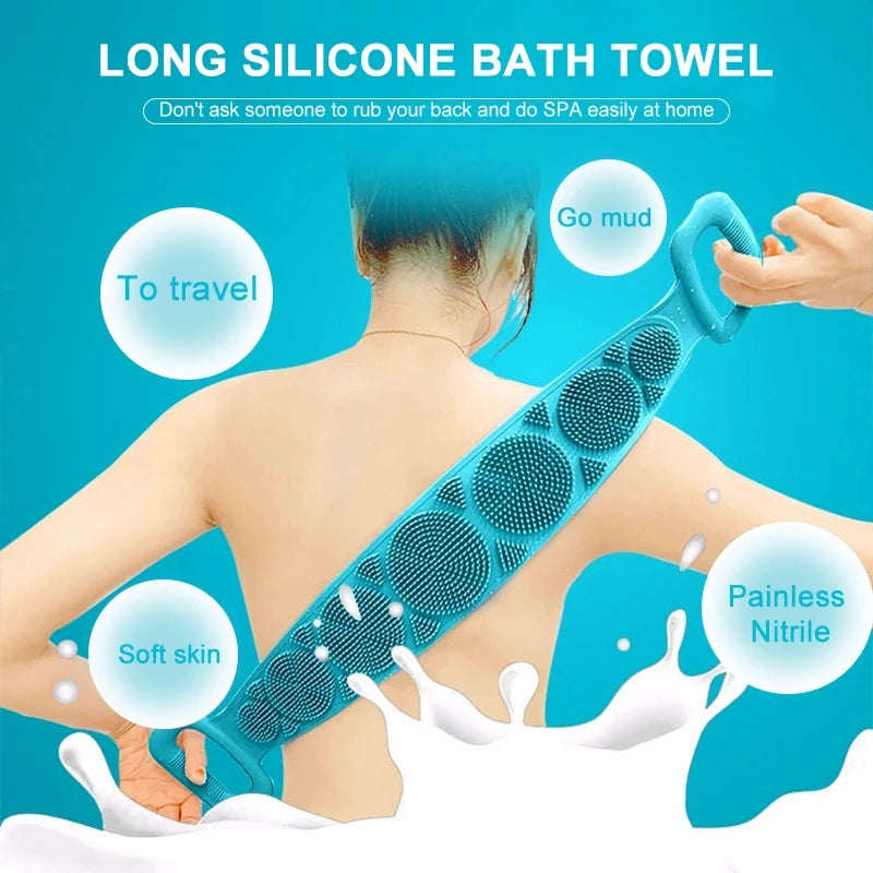 Silicone Back Scrubber – Dual-Sided Exfoliating Strap for Shower & Bath -  Get deals pk
