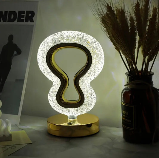 Halogen Decorated Crystal Table Lamp, Acrylic Border Bedside Night Light, Elegant Nightstand Lamp -  Get deals pk