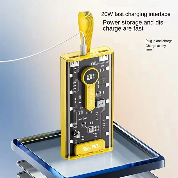 20,000 mAh Power Bank.(66W Transparent high capacity PD20W) Super Fast Charging. -  Get deals pk