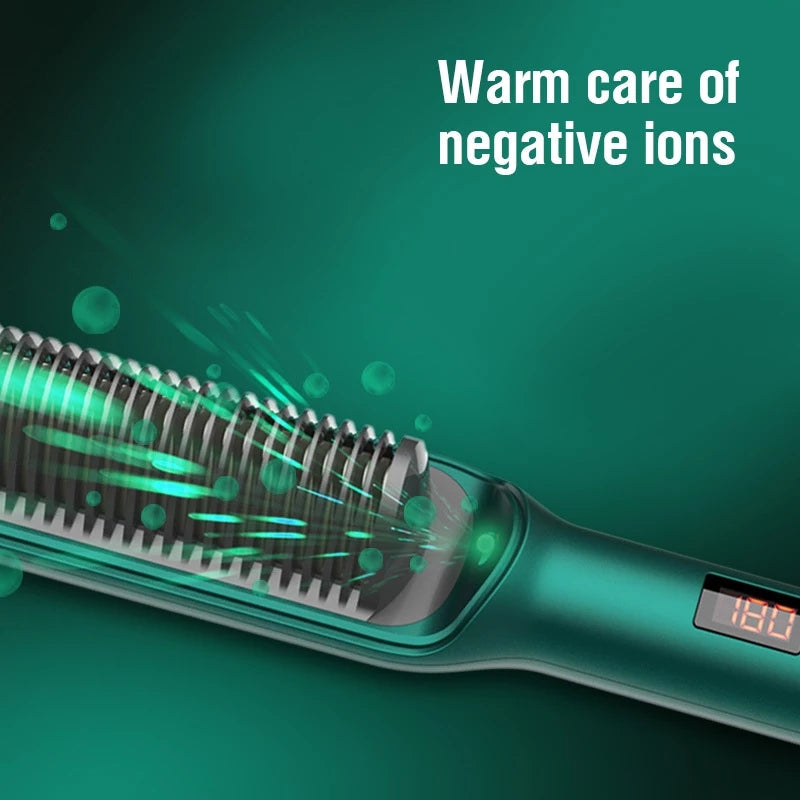 Hair Straightener Comb – Fast Ceramic Heating Ionic Straightening Brush -  Get deals pk