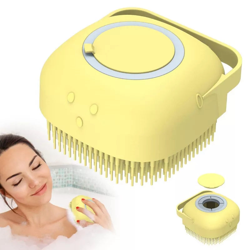 2 in 1 Silicone Bath Brush with Liquid Shower Gel Dispenser -  Get deals pk