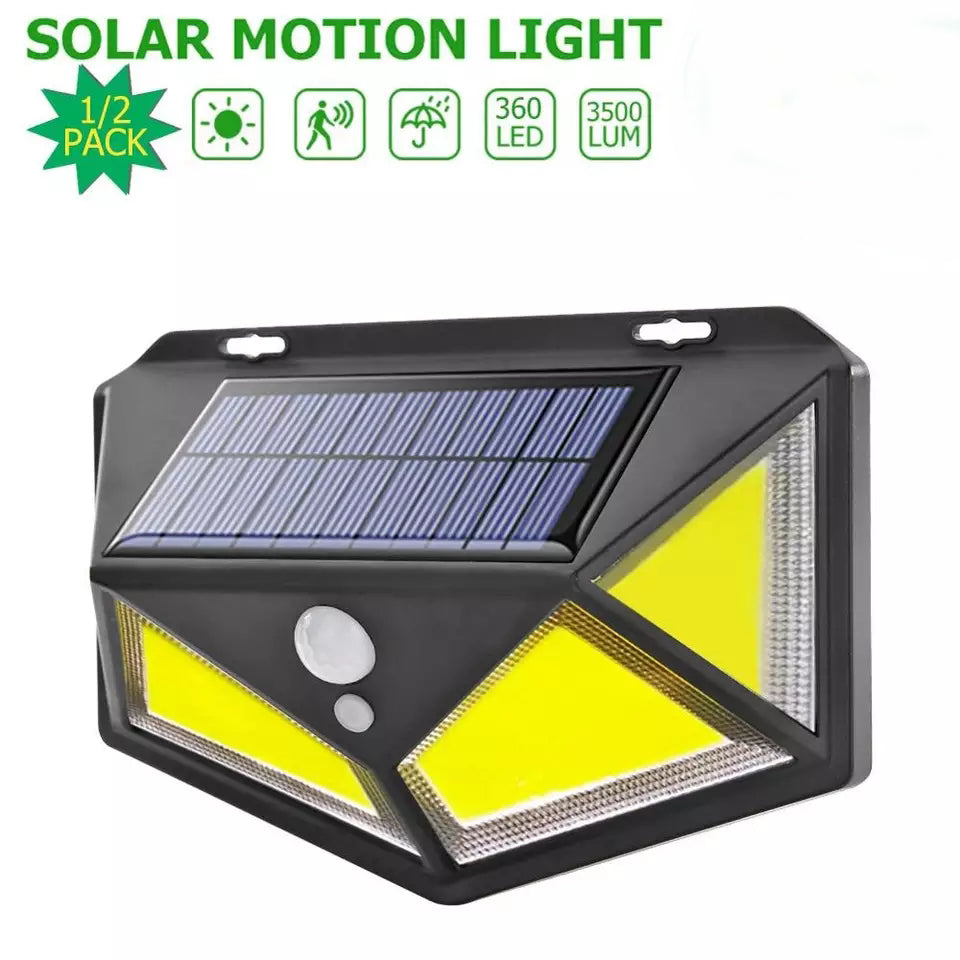 100 LED Solar Outdoor Light – 3 Modes Motion Sensor Spotlight -  Get deals pk
