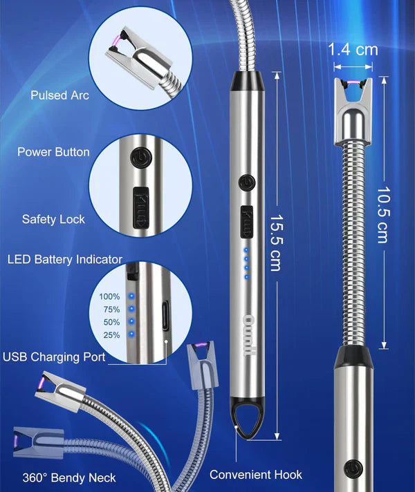 USB Rechargeable Flameless Lighter with 360° Flexible Neck -  Get deals pk