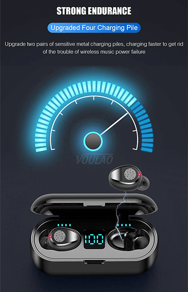 Mini Wireless Earbuds(F9 With 2000mAh Charging Case) -  Get deals pk