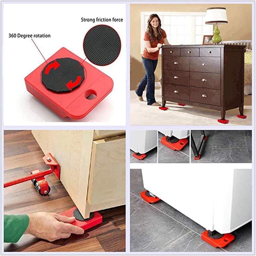 5-in-1 Heavy Duty Furniture Lifter & Moving Tool Set – Flexible Slider & Roller Kit 💪 -  Get deals pk