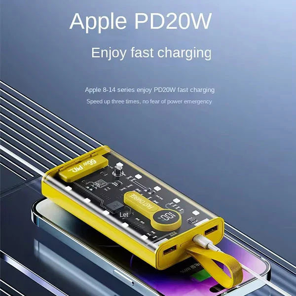 20,000 mAh Power Bank.(66W Transparent high capacity PD20W) Super Fast Charging. -  Get deals pk