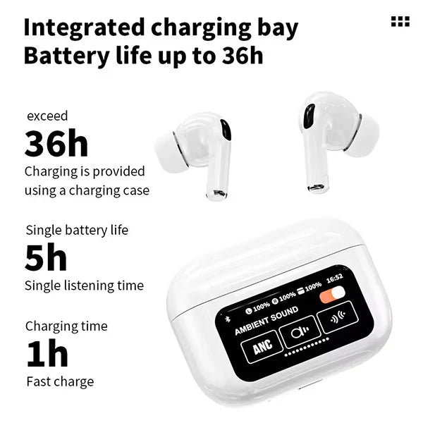 ANC Wireless Earbuds (With Smart Screen Display). -  Get deals pk