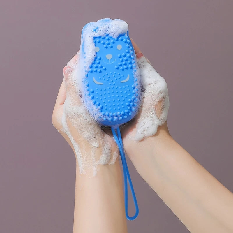 Silicone Bath Scrubber with Built-in Soap – Gentle Cleaning & Massage Brush -  Get deals pk