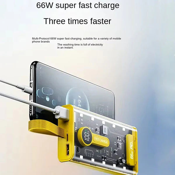 20,000 mAh Power Bank.(66W Transparent high capacity PD20W) Super Fast Charging. -  Get deals pk