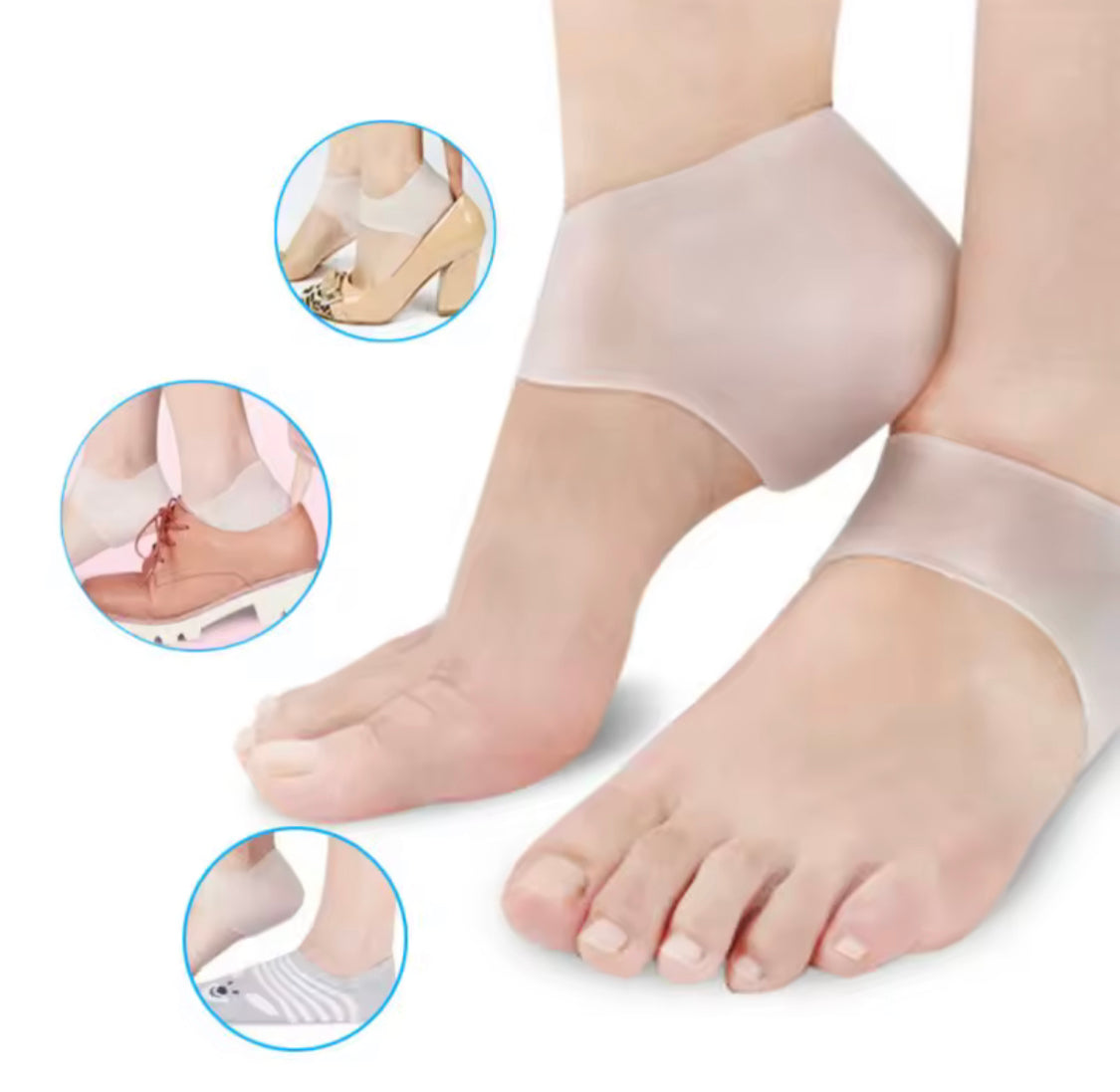 Silicone Gel Moisturising Insoles, Anti cracking Heel Protector, Pain Relief Heel Shoe Accessories, Unisex Orthopedic Arch Support Heel Cushion -  Get deals pk