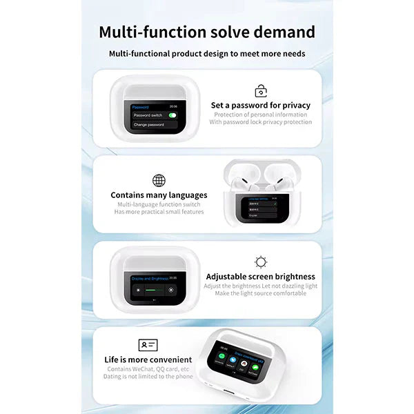 ANC Wireless Earbuds (With Smart Screen Display). -  Get deals pk