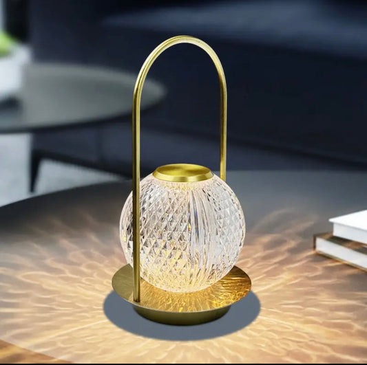 Retro Creative Metal Table Lamp, Portable Desk Lamp, Home decoration Crystal Ball Table Lamp -  Get deals pk