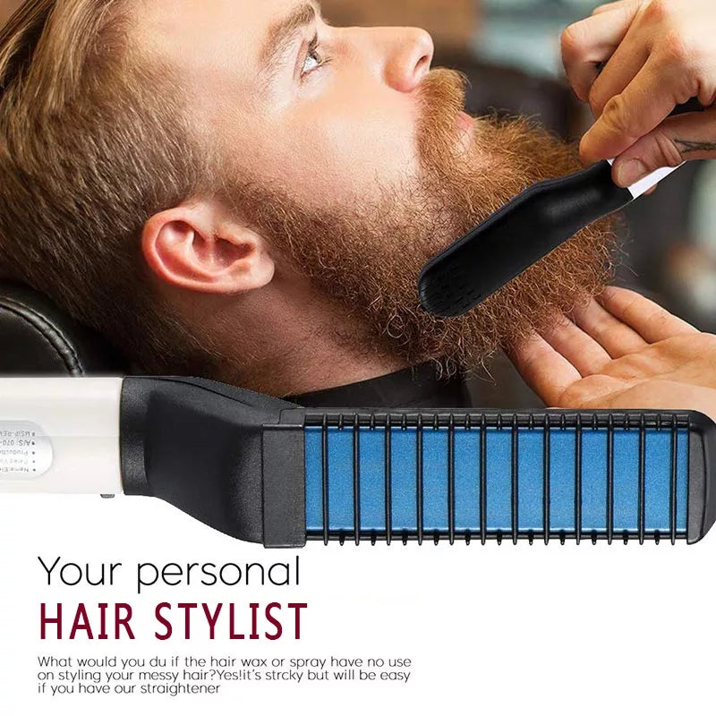 Hair & Beard Straightener Modeling Comb – Quick Heat Styling Brush for Men -  Get deals pk