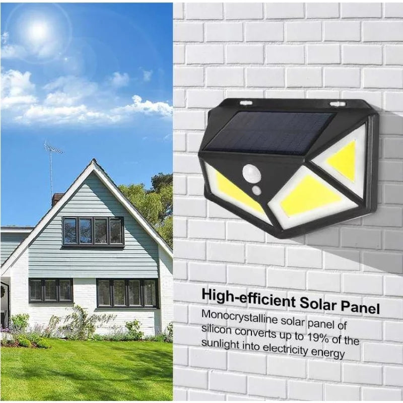 100 LED Solar Outdoor Light – 3 Modes Motion Sensor Spotlight -  Get deals pk