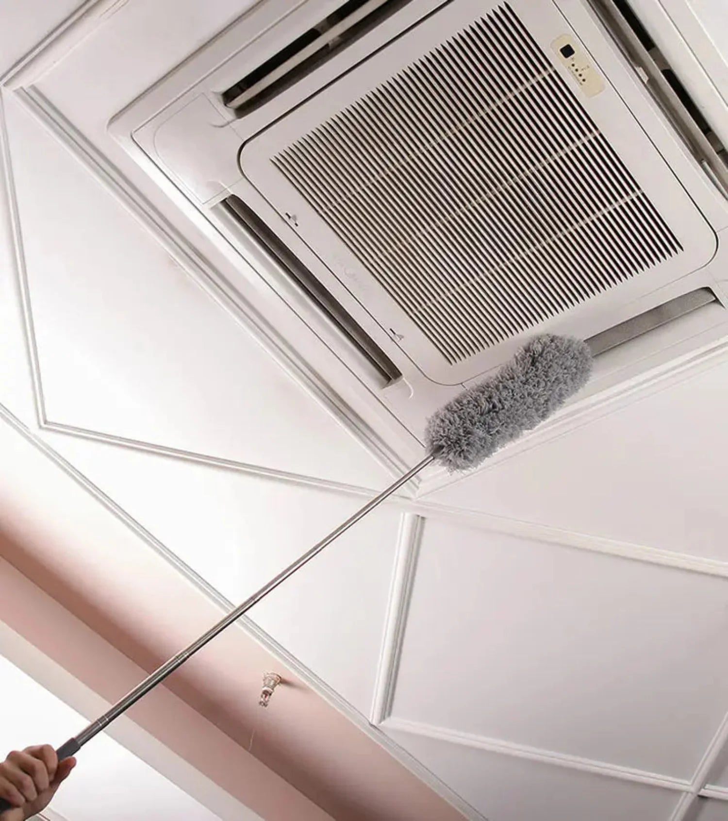 2.8m Microfiber Duster with Telescopic Stainless Steel Pole – Ceiling, Fan & Furniture Cleaning Tool -  Get deals pk