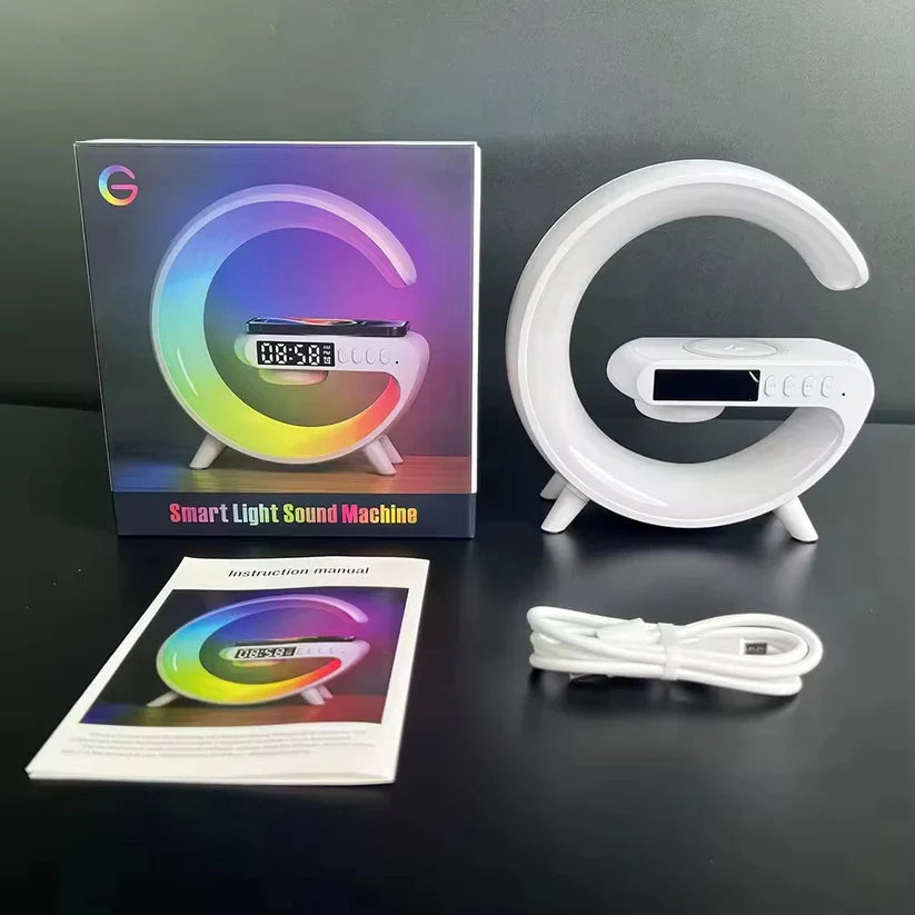 Mini G Type Wireless Charging Alarm Clock & Lamp -  Get deals pk