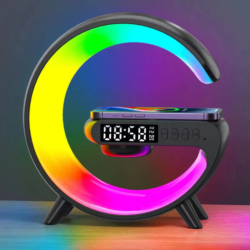 Mini G Type Wireless Charging Alarm Clock & Lamp -  Get deals pk