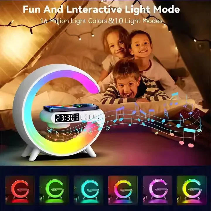 Mini G Type Wireless Charging Alarm Clock & Lamp -  Get deals pk