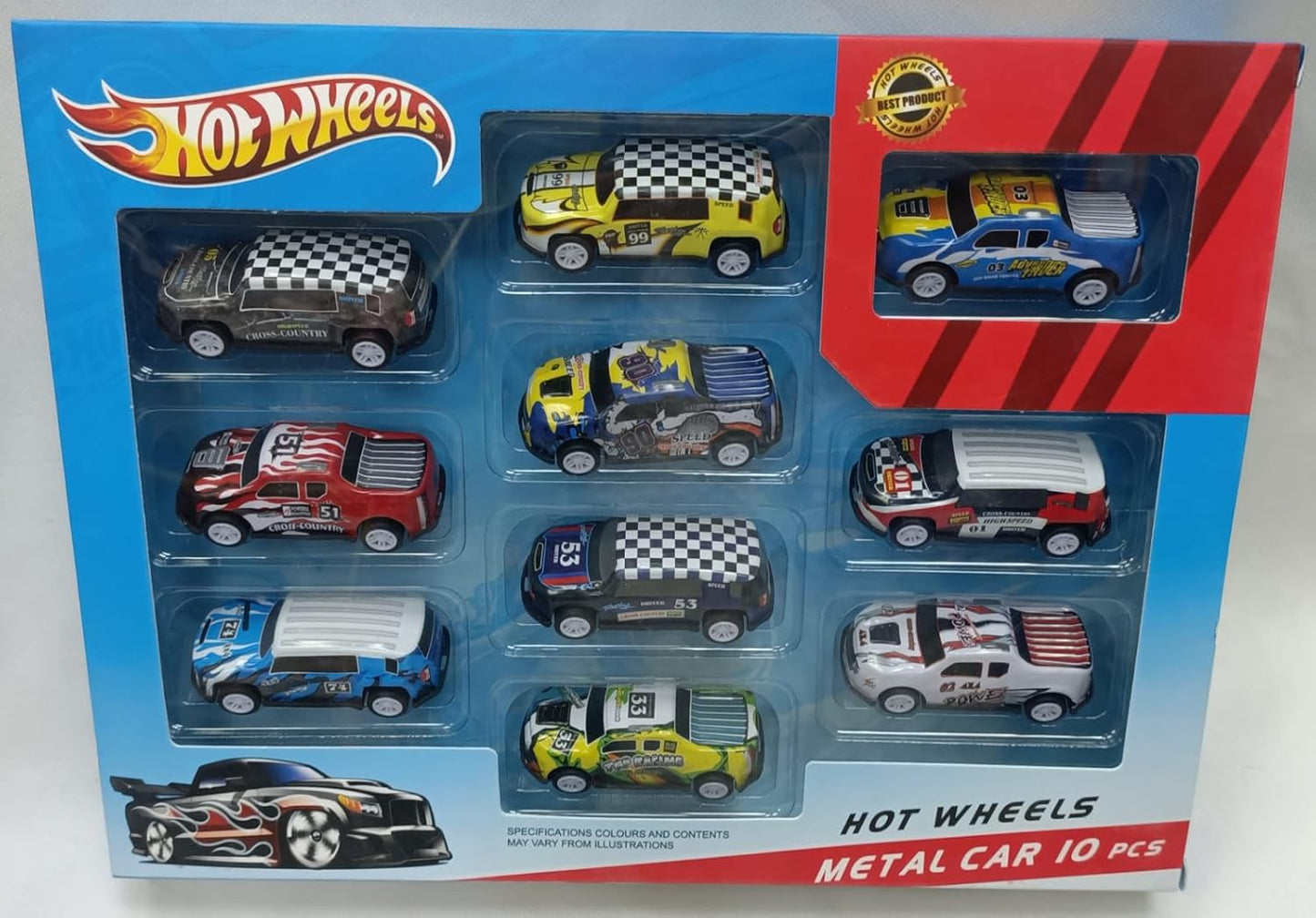 Hot Wheels Metal Cars 10 Pieces